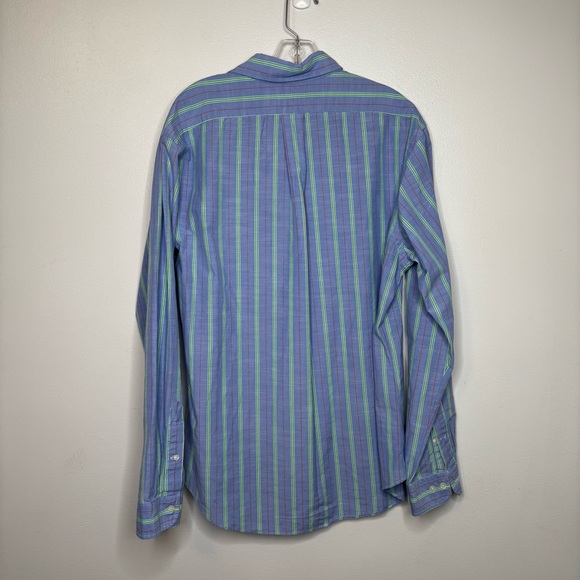 Ralph Lauren Custom Fit Striped Button Down Shirt Men’s 17/XL Blue - Picture 2 of 9